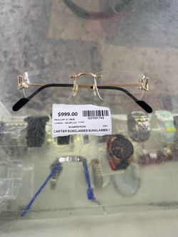 Cartier Rimless Clear-Lens Eyeglasses with Gold-Tone Bridge