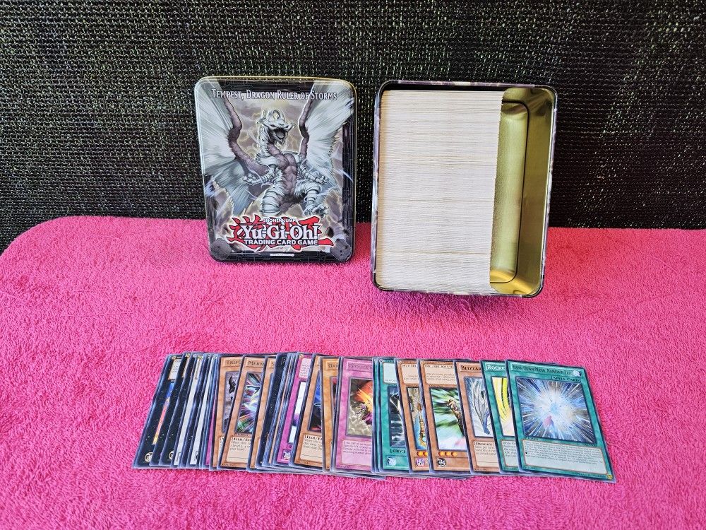 Yu-Gi-Oh Tempest, Dragon Ruler Of Storms Tin Metal Box With 500 Trading Cards