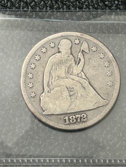 1872 Seated Dollar Fine Condition Very Rare