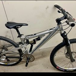 Small full suspension Jamis mountain bike polished alloy