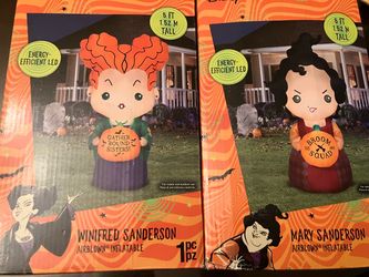 Halloween decorations hocus pocus  Winifred and Mary Sanderson Inflatables 5’ brand new