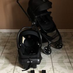 PRACTICALLY NEW MAXI COSI ZELIA 5 IN 1 TRAVEL SYSTEM STROLLER CAR SEAT AND BASSINET TWO CAR SEATS ADAPTER INCLUDED!!!!