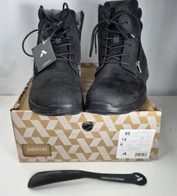 New In Box Anodyne Men's 14W  #90 Trail Worker Boots Leather Black Combat Boots.