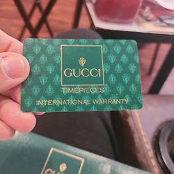 Empty GUCCI Green LONG Watch Box Presentation Case With Authenticity Card