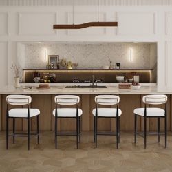 4-Piece Boucle Upholstered 25.8'' Counter Stool (Set Of 4)