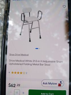 Drive Medical Adjustable Folding Medical Stool with Armrests