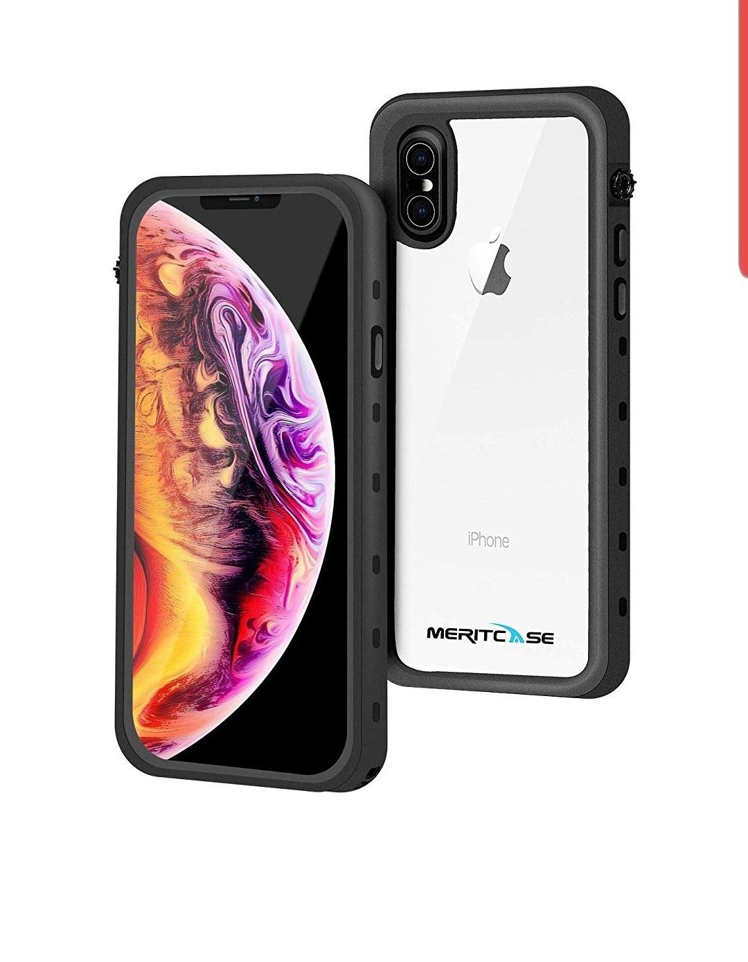 Meritcase iPhone X/Xs Waterproof Case, Underwater Full Body IP68 Certified Dropproof Snowproof Dustproof Protective Phone Case