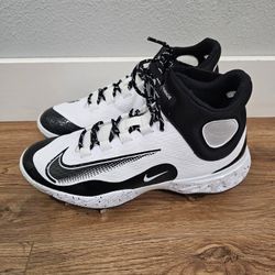 Nike Alpha Huarache Elite 4 Mid Black White Baseball Cleats FD2744 107 Size 8