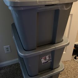 3 Gray totes 