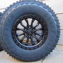 4 New Satin Black 17X9 TIS Rims LT 315 70 17 Goodyear M/T Tires *6X135* *+25MM Offset* *FORD* *F150* *RAPTOR*