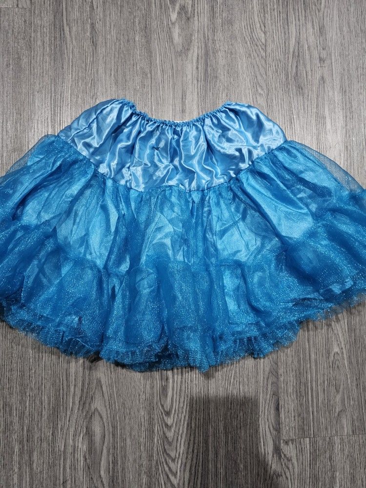 Kids Girls Blue Petticoat Tutu Skirt Costume