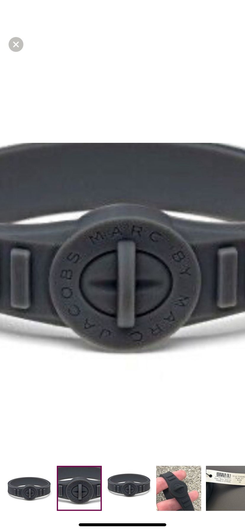 Marc By Marc Jacobs Black Silicone Bracelet