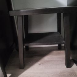 Black Wood Small Side Table