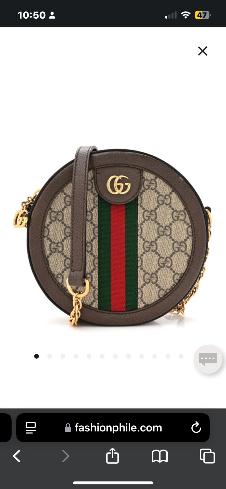 NWOT Gucci GG Supreme Ophidia Mini Crossbody Bag