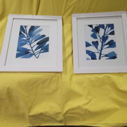 PICTURE SET  16X14 WHITE AN BLUE 