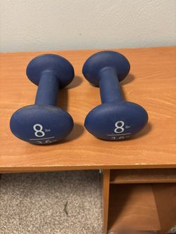  Pair of 8 Lb Dumbbells 