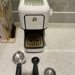Beautiful Slim, Cream White With Gold Accents Espresso Machine . 