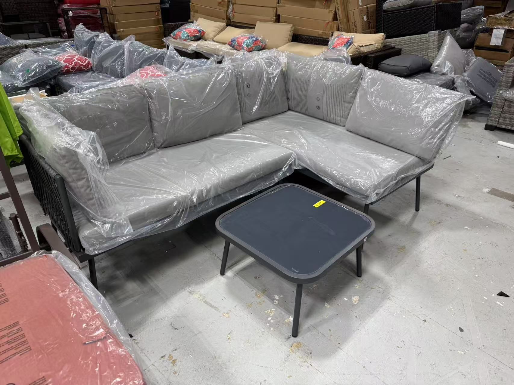New L-Shaped Outdoor Sectional Sofa Set All Weather Patio Furniture Set