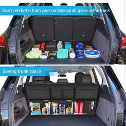 Trunk Organizer For Car,Upgrade Back Seat Storage Bags With 6 Large Pockets,Hanging Trunk Backseat Organizer With Adjustable Straps For Suv,Truck,Mpv,