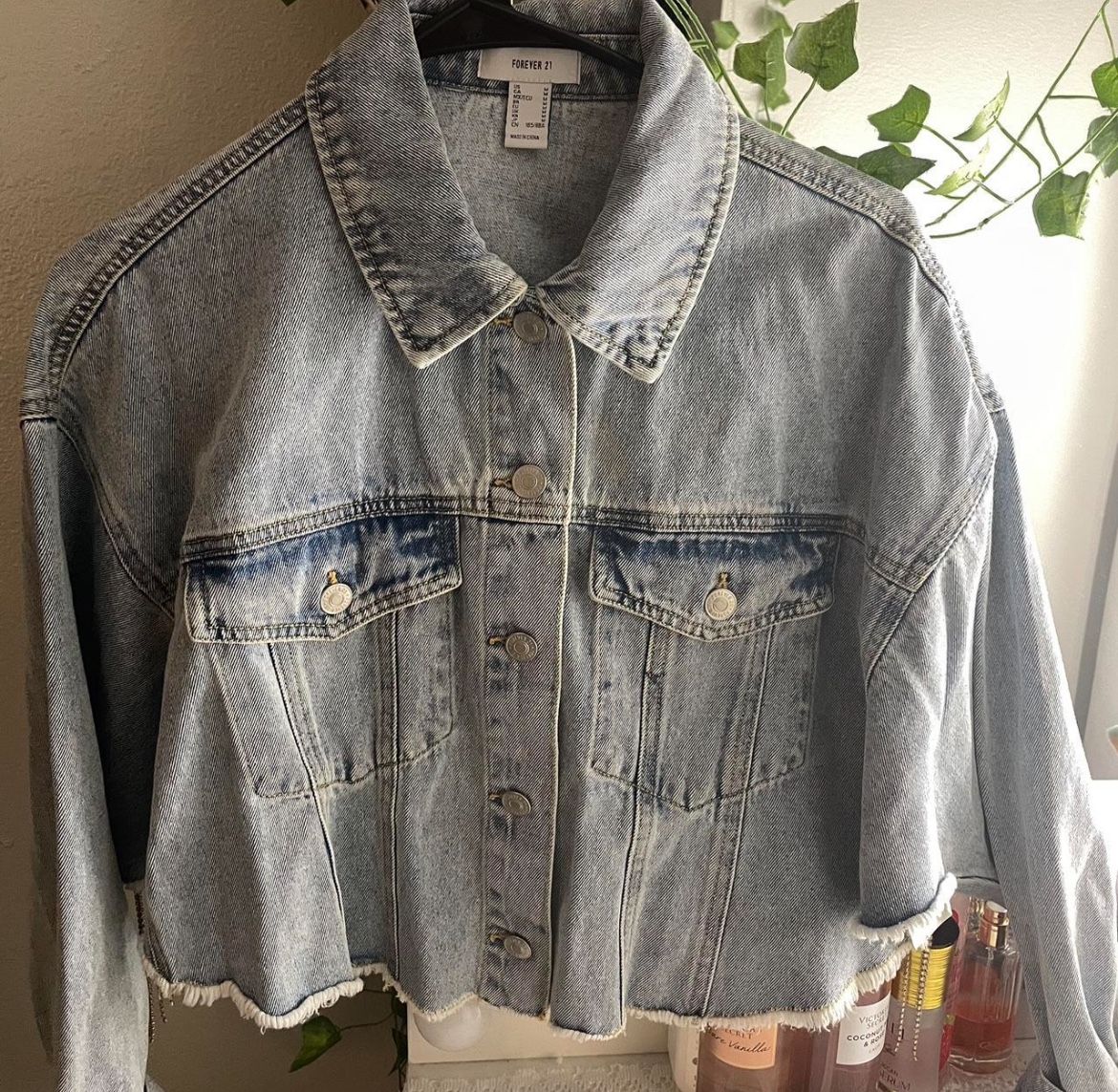 Forever 21 Denim Rhinestone Jacket