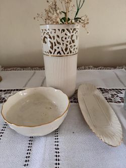 Lenox Glen wood Pierced Porcelain Vase