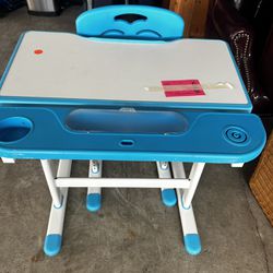 VIVO Blue Height Adjustable Children's Desk and Chair Set