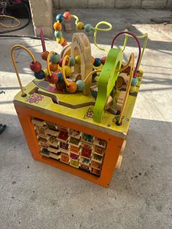 Wooden activity cube