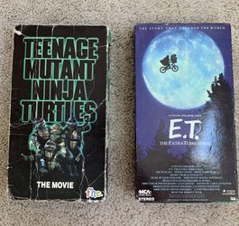 VHS Movies - Ninja Turtles & E.T.