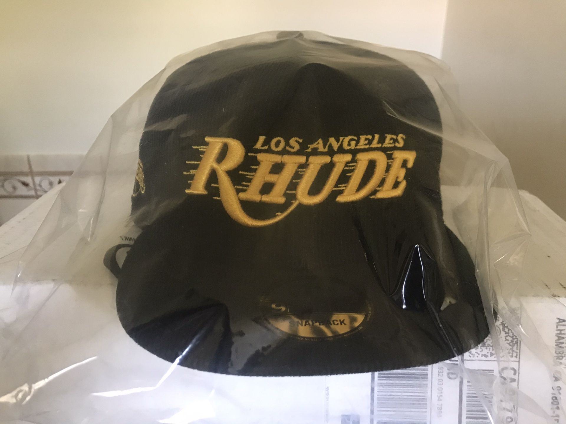 Rhude LA Lakers Black Yellow Gold Dreamers Hat New Era Cap SnapBack