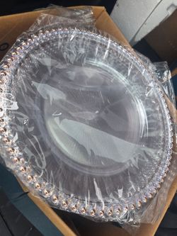 Clear rosegold Charger Plates
