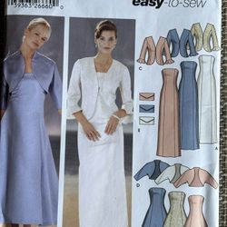 Simplicity 5561 Easy to Sew Pattern Evning Dresses Jacket Bolero Purse Sizes 12-