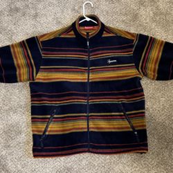 Supreme Striped Fleece Zip Up Jacket FW’24 Size Large