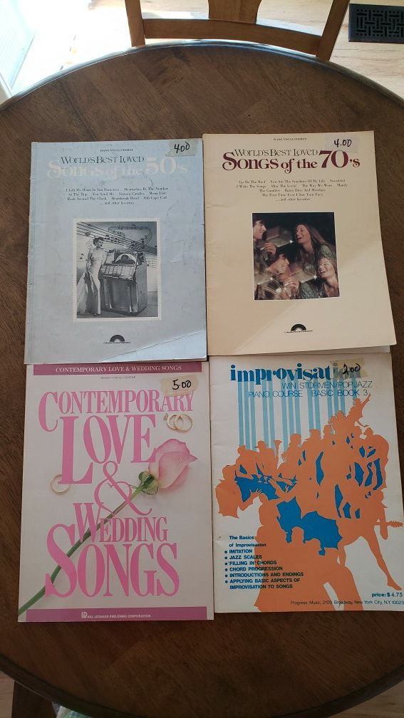 Piano Sheet Music Books - Prices Vary
