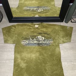 Vintage 2000s The Mountain Safari Nature Green Tie Dye Shirt