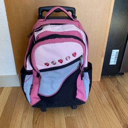 Wheeled Rolling Backpack for Girls School