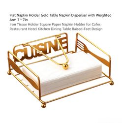 Brand new Flat Napkin Holder Gold Table Napkin Dispenser