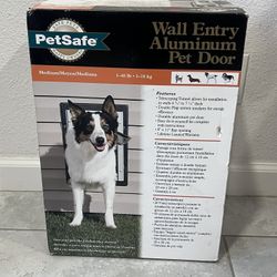 Petsafe PPA11-10916 Medium Aluminum Wall Entry Dog Pet Door 1-40lbs New sealed
