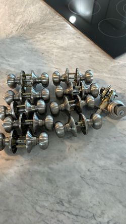 Brushed nickel doorknobs