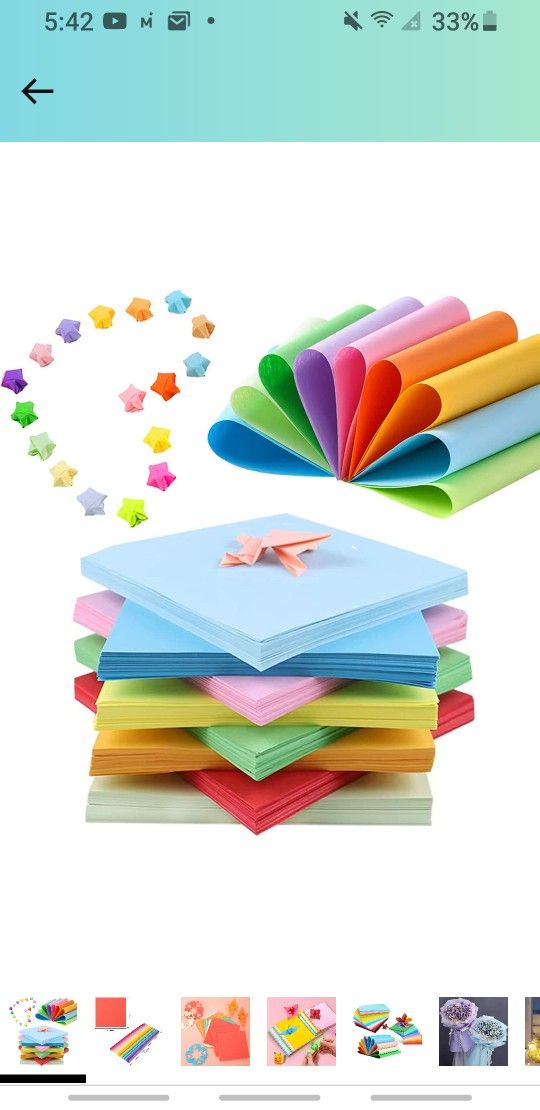 Paper Double Sided Color - 280 Sheets - 10 Colors - 6 Inch Square Easy Fold Paper for Beginner