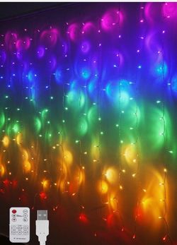Rainbow Curtain Fairy Lights