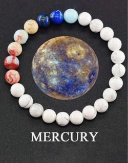 Mercury Planet Beaded Stretch Bracelet