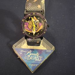 Vintage Disney's Beauty and Beast Watch by Timex Round Shaped Face 