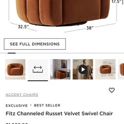 Orange Cb2 Swivel Chair 