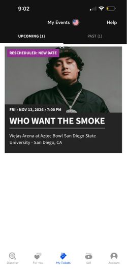 Who Want The Smoke Concert Ticket – San Diego