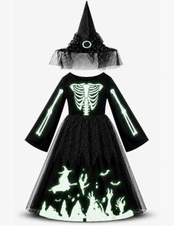 Baluue Witch Costume for Girls, Glow in The Dark