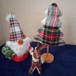 Santa 12", Christmas Tree 13" And Reindeer Is 9"