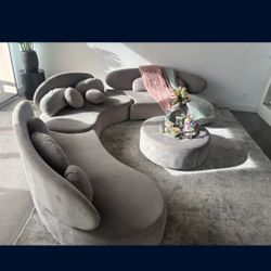 Modern Luxury Furniture Table Sectional Curve  Round