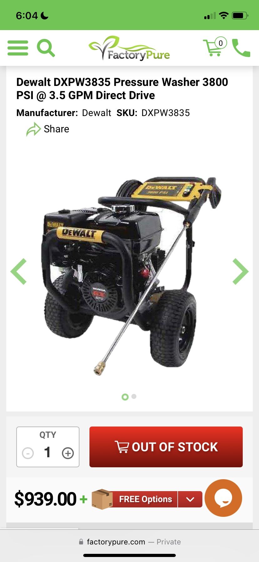 Dewalt dxpw3835 hot sale