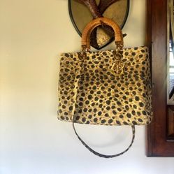 Leopard print women's clutch