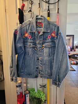 Womens Embroidered Denim Jacket
